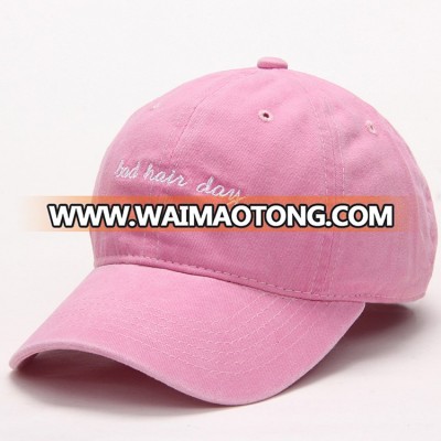 Promotional OEM Pink Unstructured Embroidery Baseball Cap